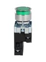 NP2-BW3462G — PULSADOR METALICO 2 TORNILLOS UL LED VERDE, NA 230V BASE METALICA ø22mm IP40 *NO SON A PRUEBA DE EXPLOSION*