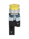 NP2-BW3561Y — PULSADOR METALICO 2 TORNILLOS UL LED AMARILLO, NA 230V BASE METALICA ø22mm IP40 *NO SON A PRUEBA DE EXPLOSION*