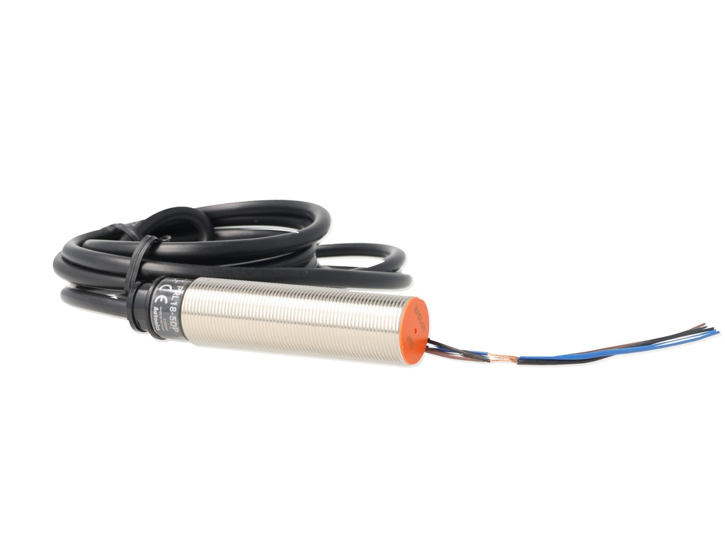 PRL18-5DP — SENSOR INDUCTIVO PNP, NA, SENSADO DE 5MM, 15-30VCD
