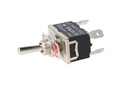 XT-21A — INTERRUPTORES DE PALANCA 4 TERMINALES, Número de polos: 2  Posiciones: ON-OFF  Capacidad: 20/15A  125/277VAC 2HP 125/277VAC 1.5HP   125/277VAC para un pulso momentaneo Terminales: 4 lenguetas de 6.3mm Montaje: Diametro 12mm Certificados: UL1054    E200089