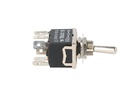 XT-23A — INTERRUPTORES DE PALANCA 6 TERMINALES, Número de polos: 2  Posiciones: ON-OFF-ON  Capacidad: 20/15A  125/277VAC  2HP 125/277VAC1.5HP   125/277VAC para un pulso momentaneo Terminales: 6 lenguetas de 6.3mm  Montaje: Diametro 12mm  Certificados: UL1054    E200089