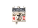 XT-33B — INTERRUPTORES DE PALANCA 9 TORNILLOS, Número de polos: 3  Posiciones: ON-OFF-ON  Capacidad: 20/15A  125/277VAC  2HP 125/277VAC 1.5HP   125/277VAC para un pulso momentaneo Montaje: Diametro 12mm Certificados: UL1054    E200089