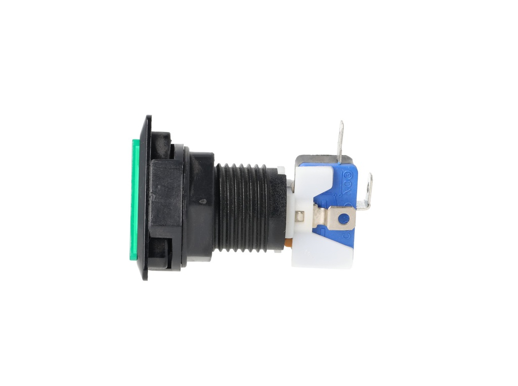 TP-TSG — SWITCH TRIANGULAR VERDE 39 X39 X 39LED 12/5VCD, CON MICROSWITCH INTERCAMBIABLE.