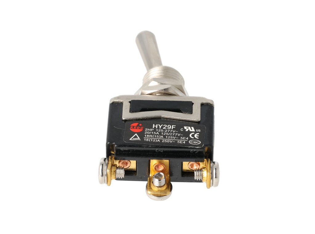 XT-13B — INTERRUPTORES DE PALANCA 3 TORNILLOS Posiciones: ON-OFF-ON Capacidad: 20/15A 125/277VAC 