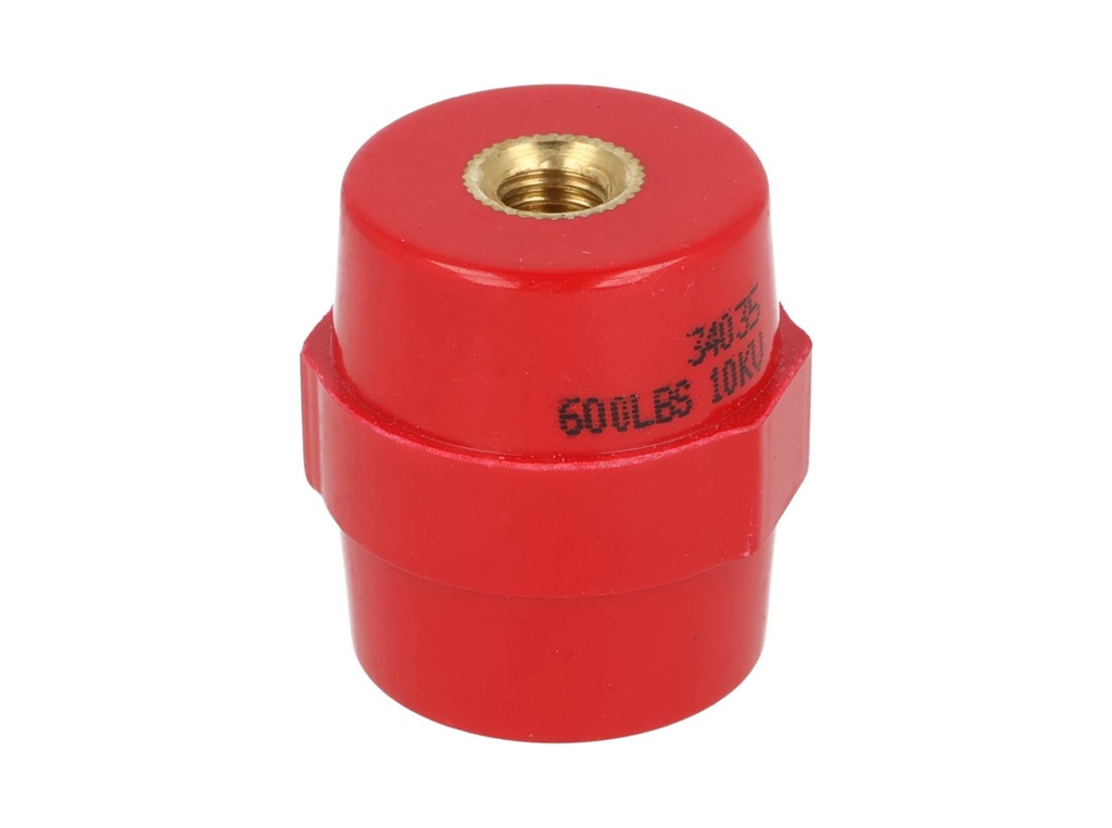 INS-35 — AISLADOR DE RESINA, AWG 35mm, ROSCA M8, CON TORNILLOS 8 X 35 PAVONADOS, AISLAMIENTO 10KV