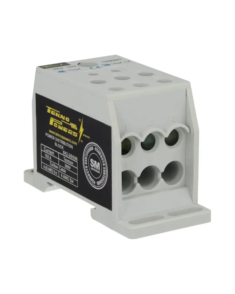 XK2-2/0/6X6 — BLOQUE DE DIST. MULTIPROPOSITO 192A MAX.