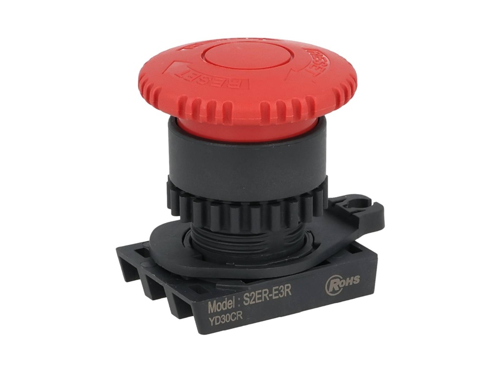 S2ER-E3R — BOTON HONGO PARO DE EMERGENCIA, 22mm, DIAMETRO HONGO 40mm