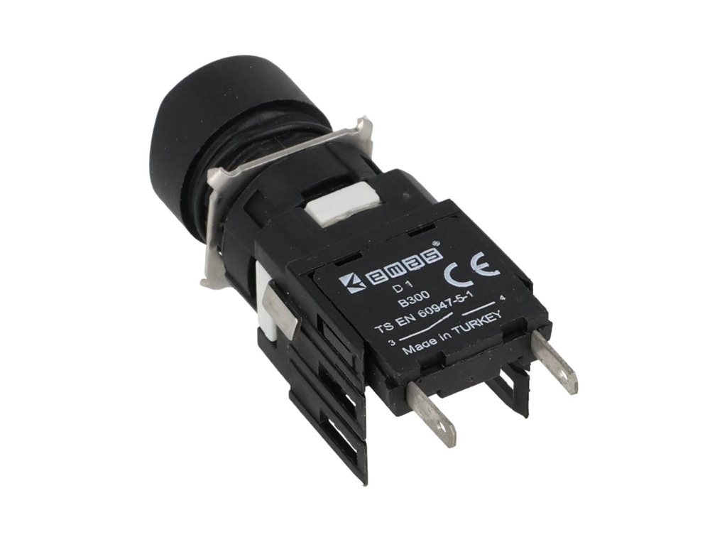 D100YDM — BOTON PULSADOR 16mm, NO ILUMINADO AZUL, RASANTE MOMENTANEO RESTADO NDO INCLUYE 1CON NA (MAXIMO 2 CONTACTOS) 