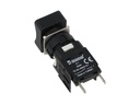 D100DDH — BOTON PULSADOR 16mm, NO ILUMINADO NEGRO RASANTE MOMENTANEO RECTANGULAR, INCLUYE 1CON NA (MAXIMO 2 CONTACTOS)