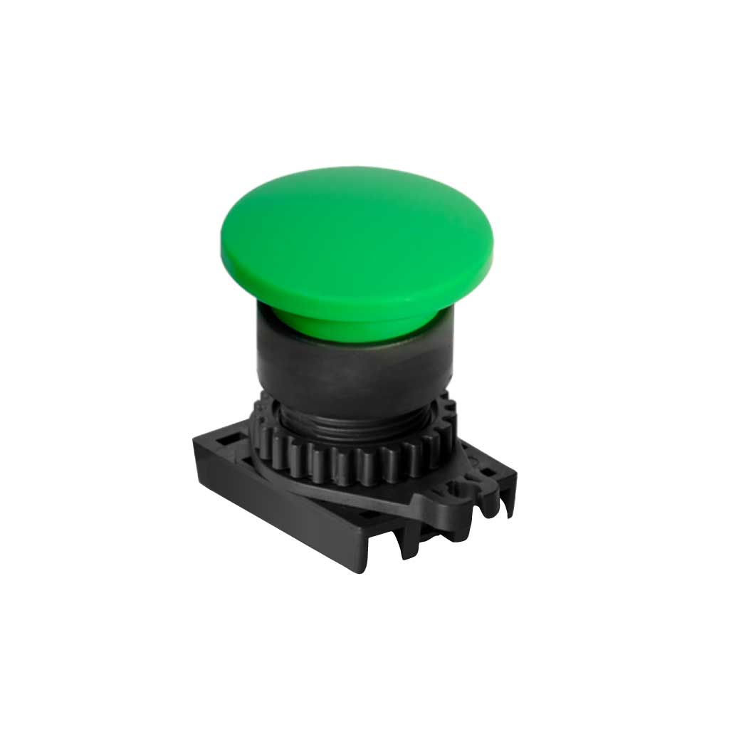 S2BR-P1G — BOTON PULSADOR TIPO HONGO VERDE