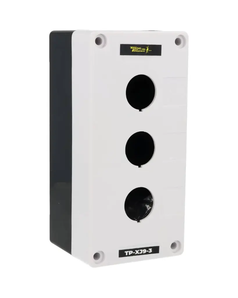 TP-XJ9-3 — CAJA PLASTICA P/PULSADOR 3 BARRENOS 22MM