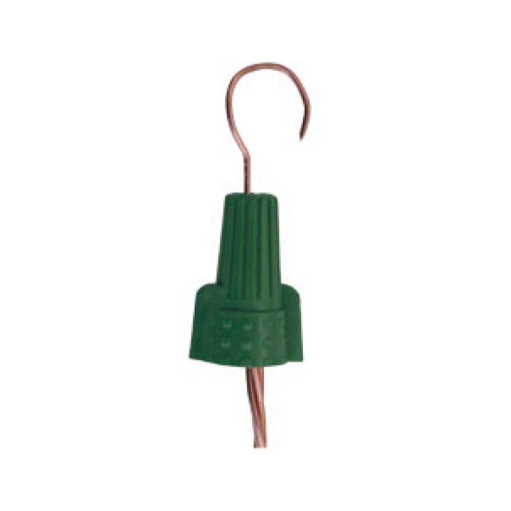SPC14-10GH-10 — CAPUCHON CON RESORTE PAQUETE DE 10 PIEZAS 14-10AWG VERDE CON GANCHO