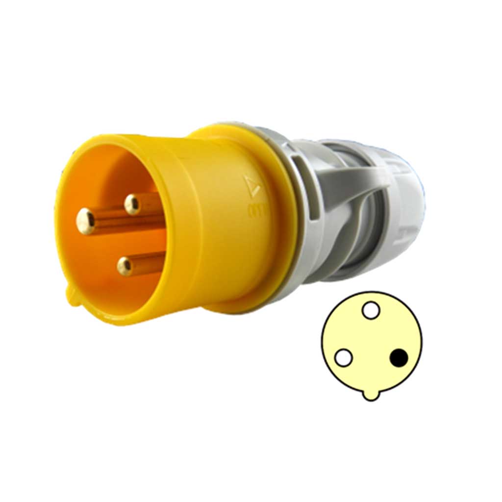 S31S10 — CLAVIJA CONECTOR GLANDULA 16A, 100-130V2P+T PROTECCION IP44