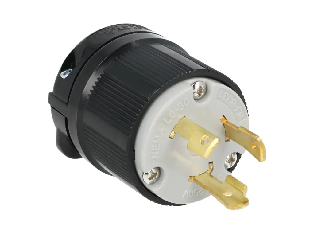 WJ-8331 — CLAVIJA INDUSTRIAL CON SEGURO 30A/250VCA2 POLOS (1 FASE) + TIERRA