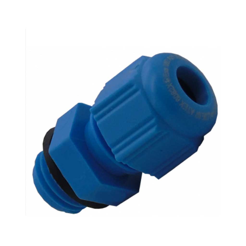 5507561 — CONECTOR GLANDULA M16 2.5-8 POLIAMIDA COLOR AZUL ATEX.