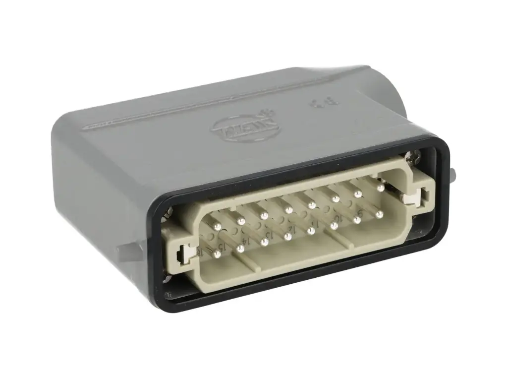 MIC10-16P-SIDE — CONECTOR INDEPENDIENTE MACHO 10A 400V 16PIN 90° (HEMBRAS FIC10--16P-B/B-C)  ( PG16) 