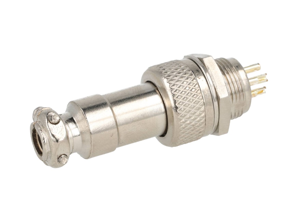 TP-GX12-4P — CONECTORES (PAR GX12 4 PIN MACHO/HEMBRAPARA PANEL Y EXTENSION 5A/125VCA, 12mm