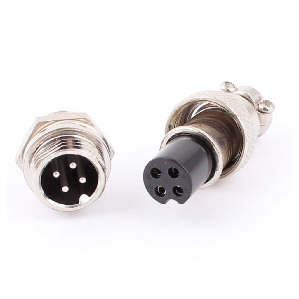 TP-GX16-4P — CONECTORES (PAR GX16 4 PIN MACHO/HEMBRAPARA PANEL Y EXTENCION 5A/125VCA 16mm