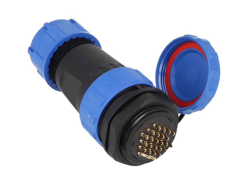 TP-SP28-SP26P — CONECTORES PANEL/RECTO (PAR) 26PIN, IMPERMEABLES IP68, 5A/250VCA, DIAMETRO DE BARRENO 28mm