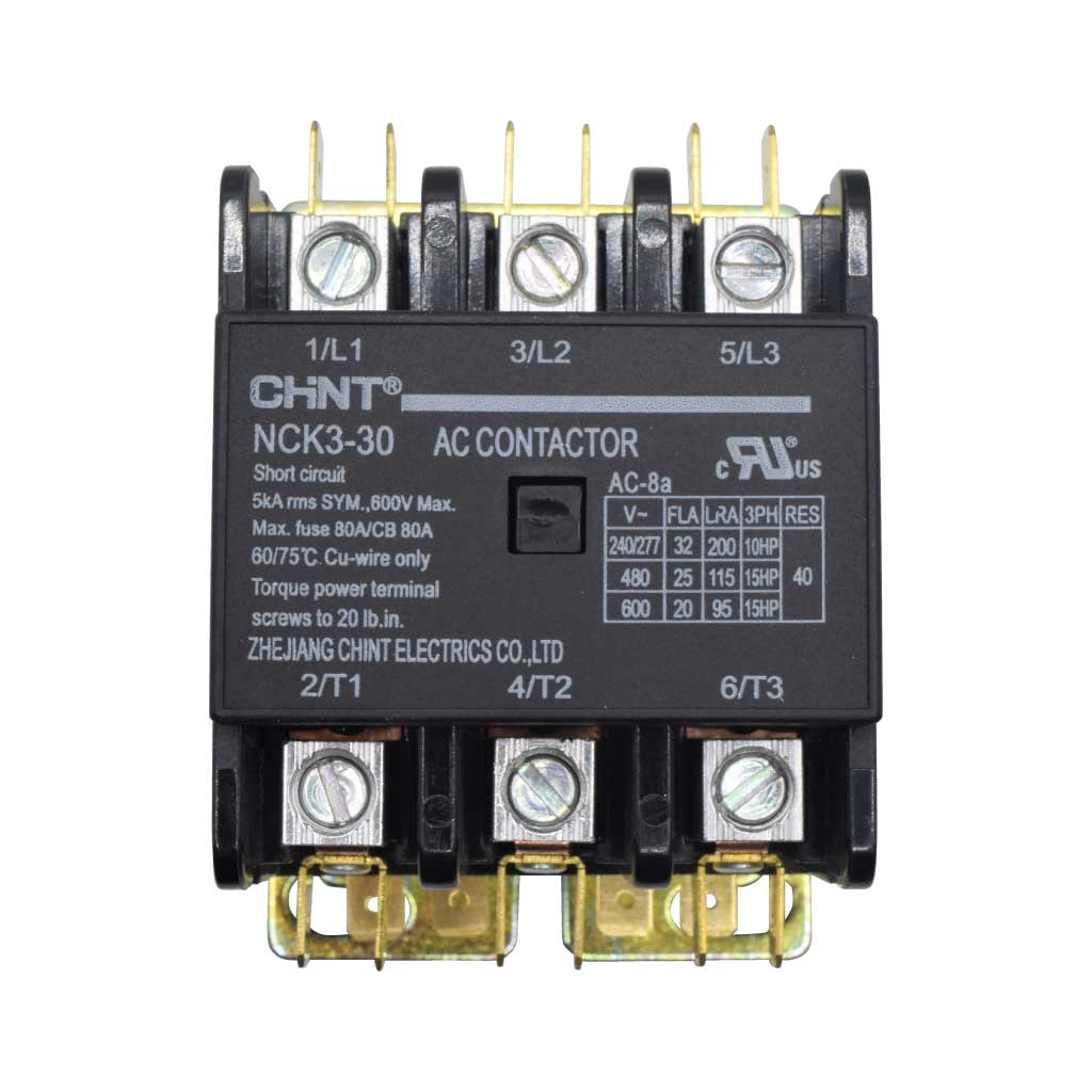 NCK3-30A/3-24V — CONTACTOR PARA AIRE ACONDICIONADO 3X30A/24VCA DE BOBINA