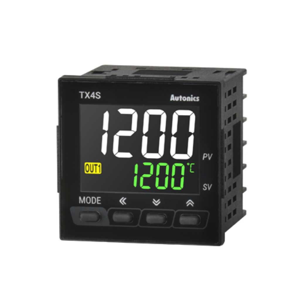 TX4S-B4C — CONTROLADOR DE TEMP. PID, 100-240VCA, 2ALARMAS + RS485, SALIDA CORRIENTE Ó RELEVADOR DE ESTADO SÓLIDO, 48X48mm COMPACTO.