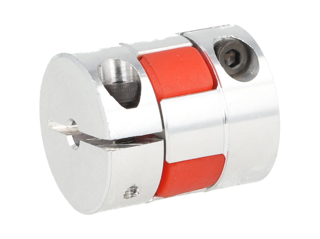 BF-4X6-D25L30 — COPLE FLEXIBLE ALUMINIO D1 4mm D2 6mmD EXT. 25mm, LONGITUD 30mm