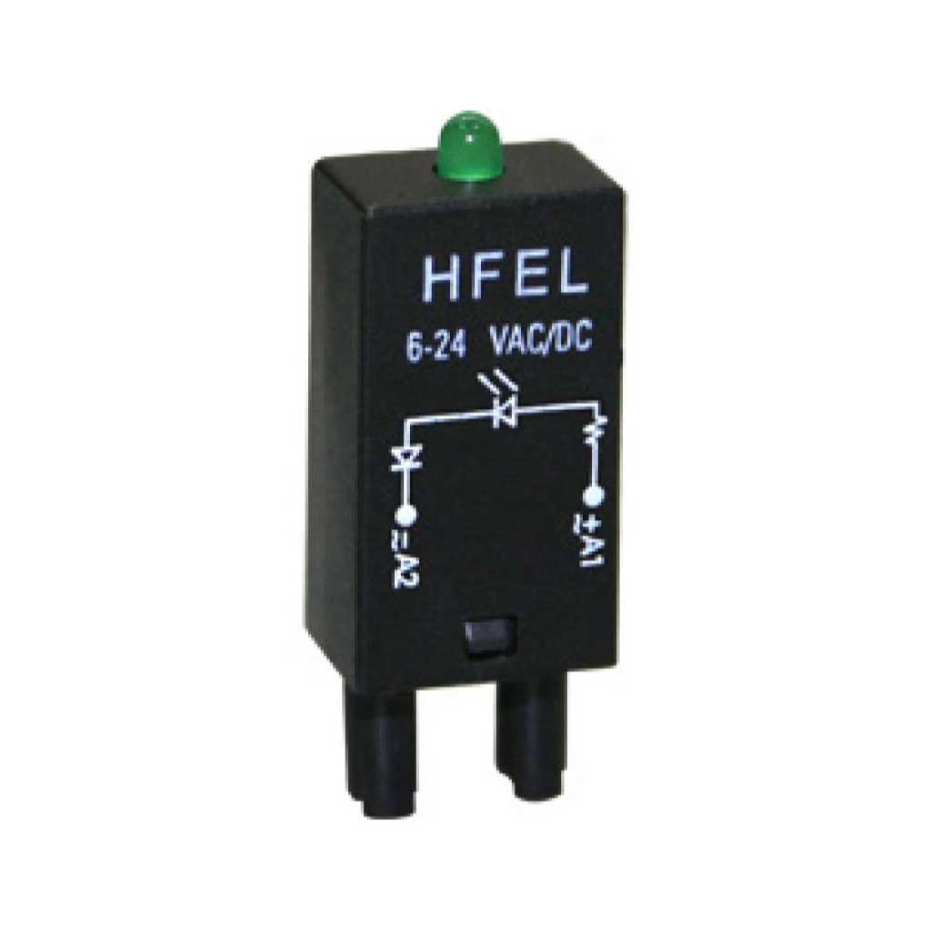 HFEL — INDICADOR LED P/RELEV.EN RIEL 6-24VCA/CD