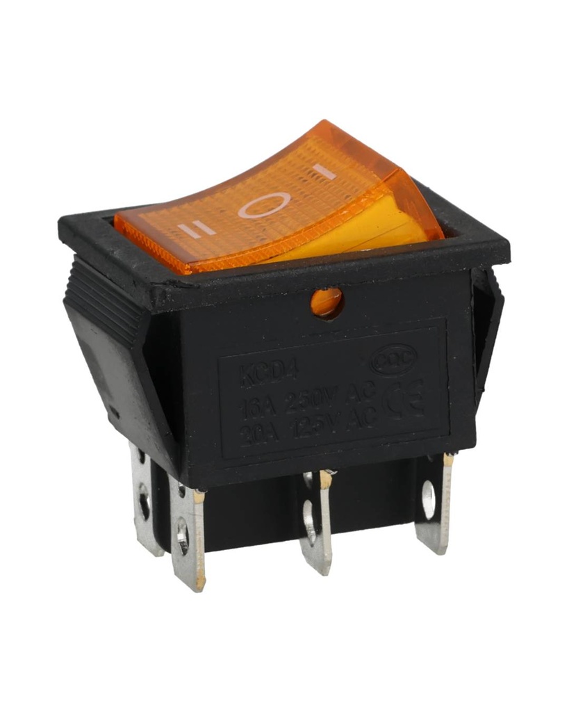 TP-321-2T-Y — INTERRUPTOR 2P2T AMARILLO ON-OFF-ON, 6 TERMINALES