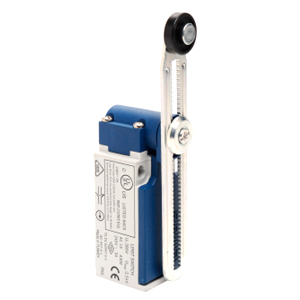 L5K13MEP123 — INTERRUPTOR DE LIMITE, ROLDANA PLASTICADE GIRATORIA 18mm DIAMETRO PALANCA LARGA AJUSTABLE MOV. ANGULAR