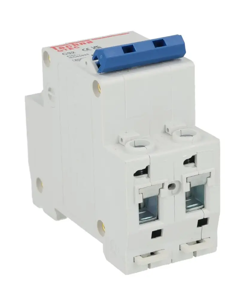 2C32 — INTERRUPTOR MINIATURA 2P 32AMP 440VCA PARA RIEL CURVA C