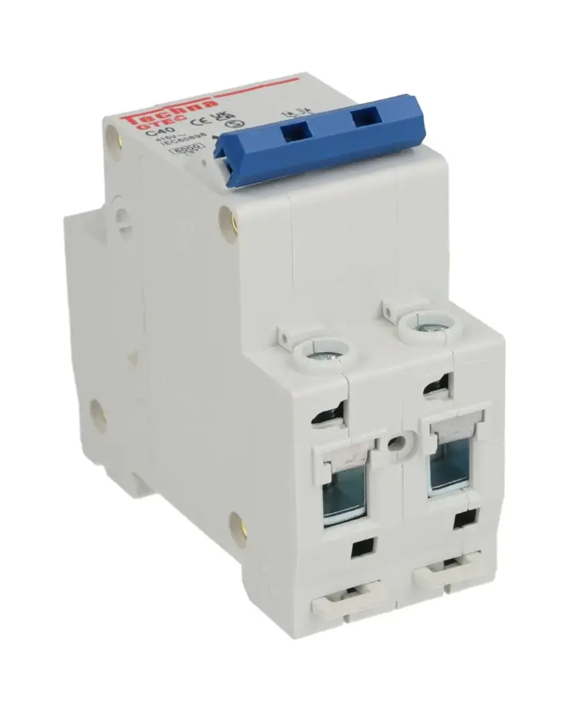 2C40 — INTERRUPTOR MINIATURA 2P 40AMP 440VCA PARA RIEL CURVA C