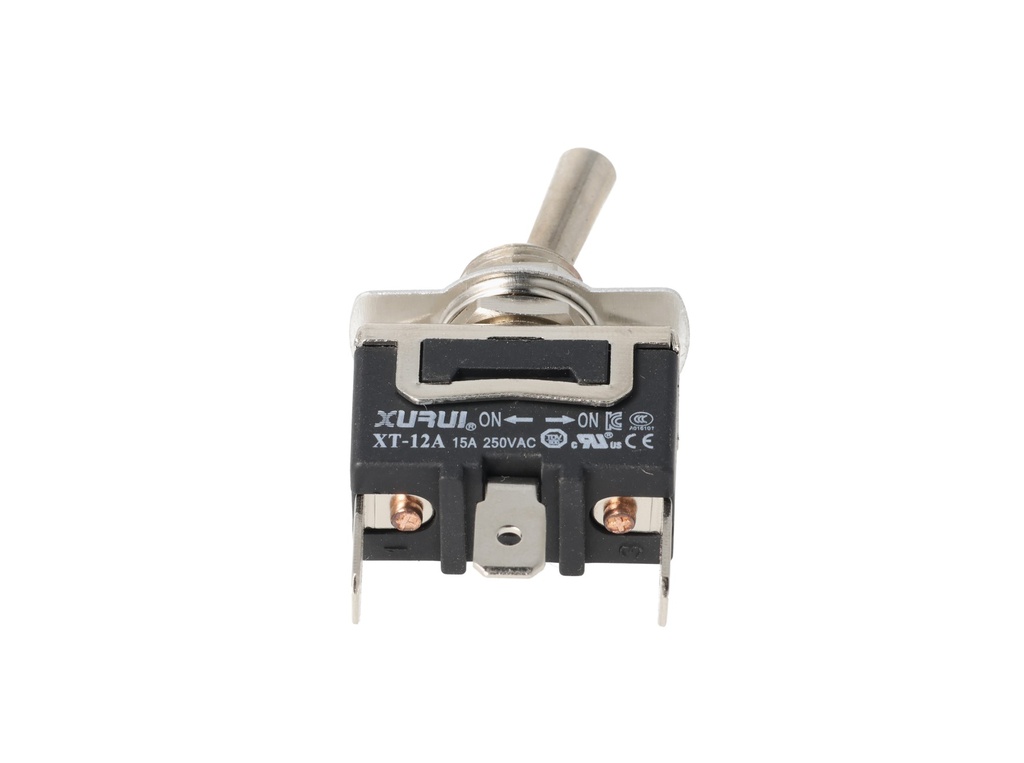 XT-12A — INTERRUPTORES DE PALANCA 3 TERMINALES Posiciones: ON-ON Capacidad: 20/15A 125/277VAC 