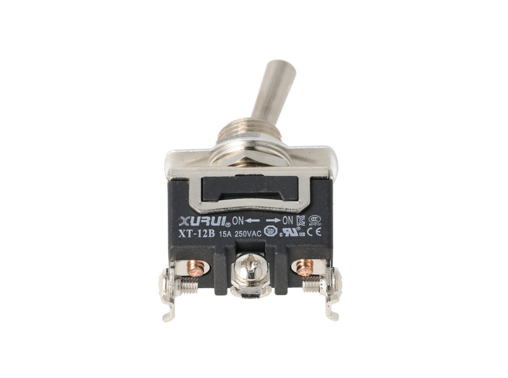 XT-12B — INTERRUPTORES DE PALANCA 3 TORNILLOS Posiciones: ON-ON Capacidad: 20/15A 125/277VAC