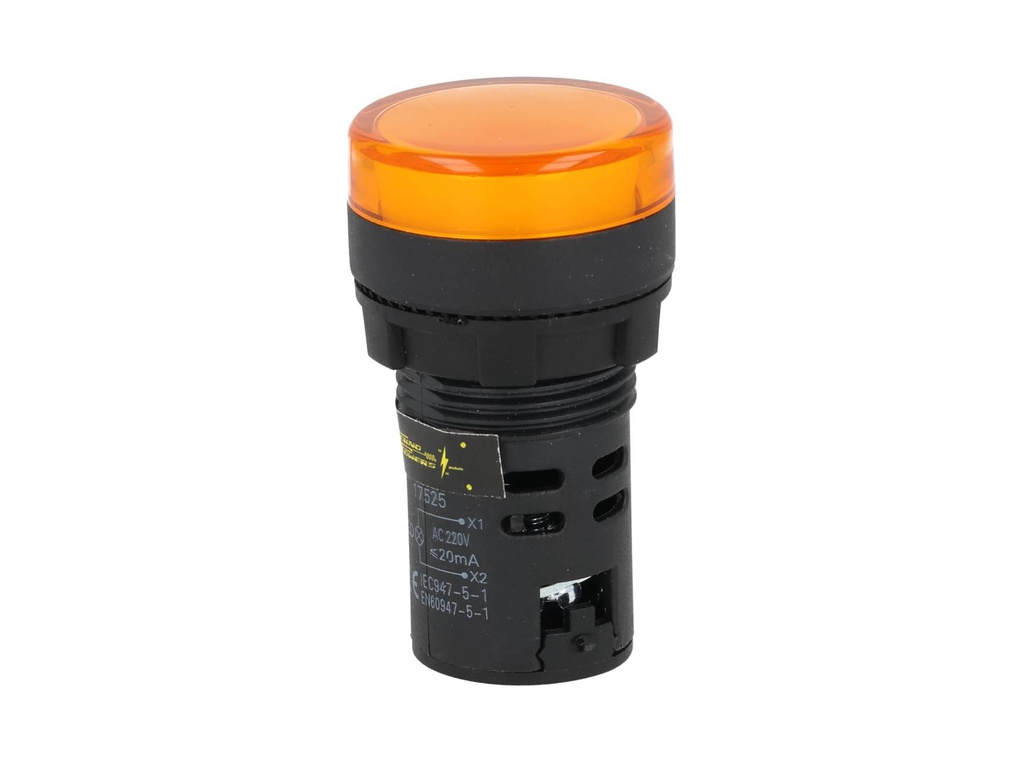 TP-LI22-Y — LAMPARA PILOTO LED AMARILLO 22mm 220VCAPLASTICO *NO SON A PRUEBA DE EXPLOSION*