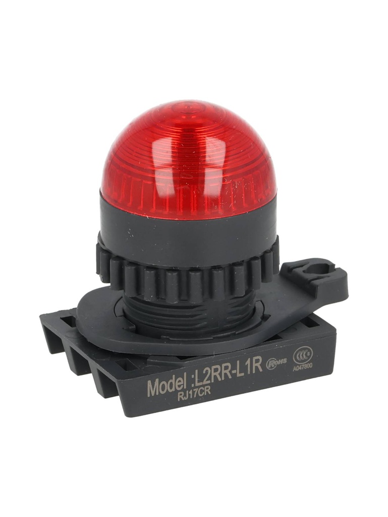 L2RR-L1R — LAMPARA PILOTO LED ROJO 22mm, TIPO DOMO, 