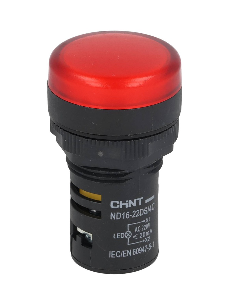 NP16-22DSR — LAMPARA PILOTO TIPO LED UL 220VAC, ø22mmCOLOR ROJO *NO SON A PRUEBA DE EXPLOSION*