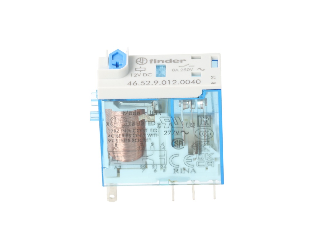 465290120040 — MINI-RELE INDUSTRIAL 12VCD 2P2T 8-16AMP