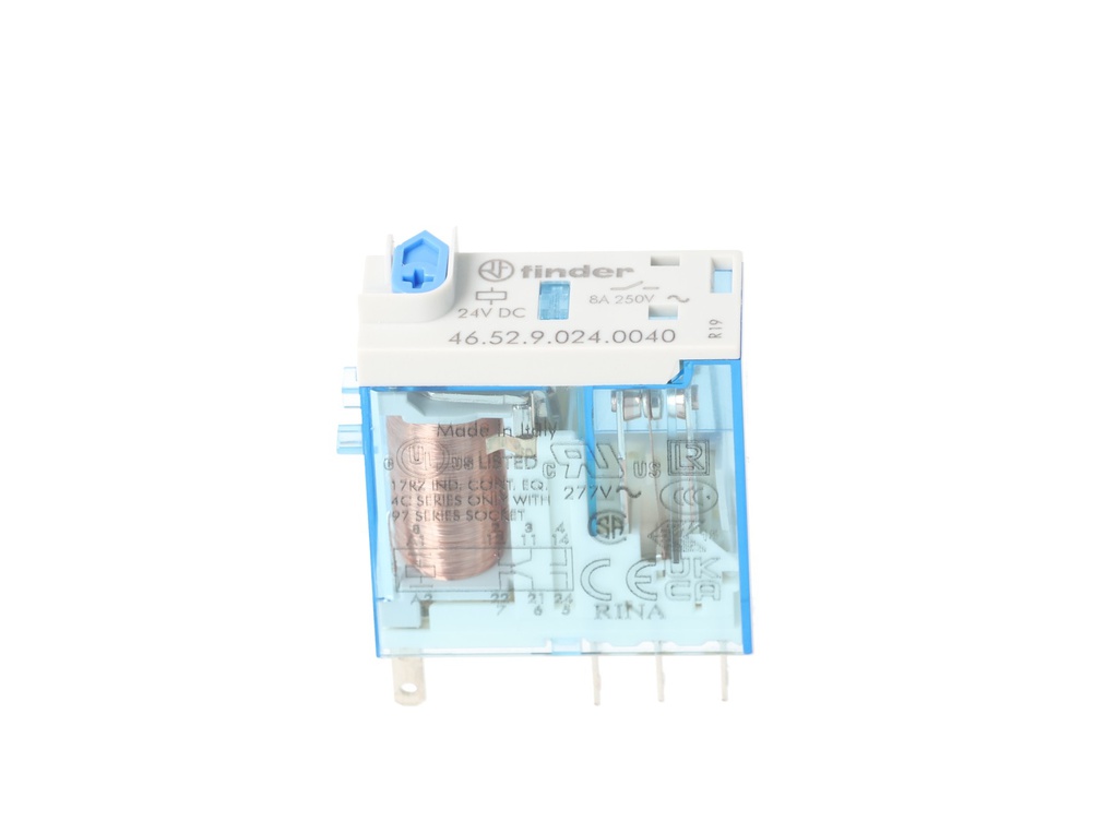 465290240040 — MINI-RELE INDUSTRIAL 24VCD 2P2T 8-16AMP