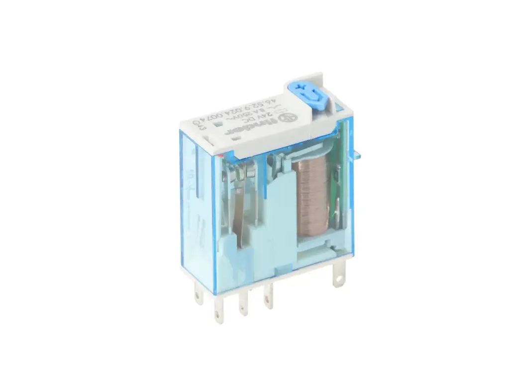 465290240074 — MINI-RELE INDUSTRIAL CON LED 24VCD 2P2T 8-16AMP