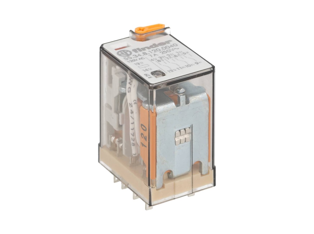 553481200040 — RELE 120VCA 4P2T 10AMP.