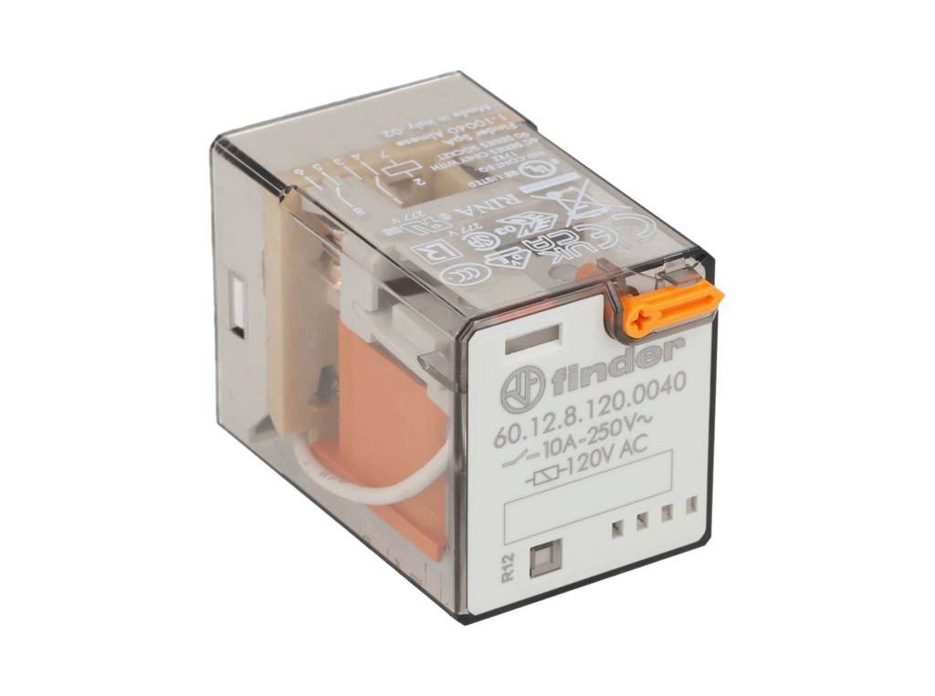 601281200040 — RELE OCTAL BOBINA120VCA, 10AMP 250VCA, 2P2T