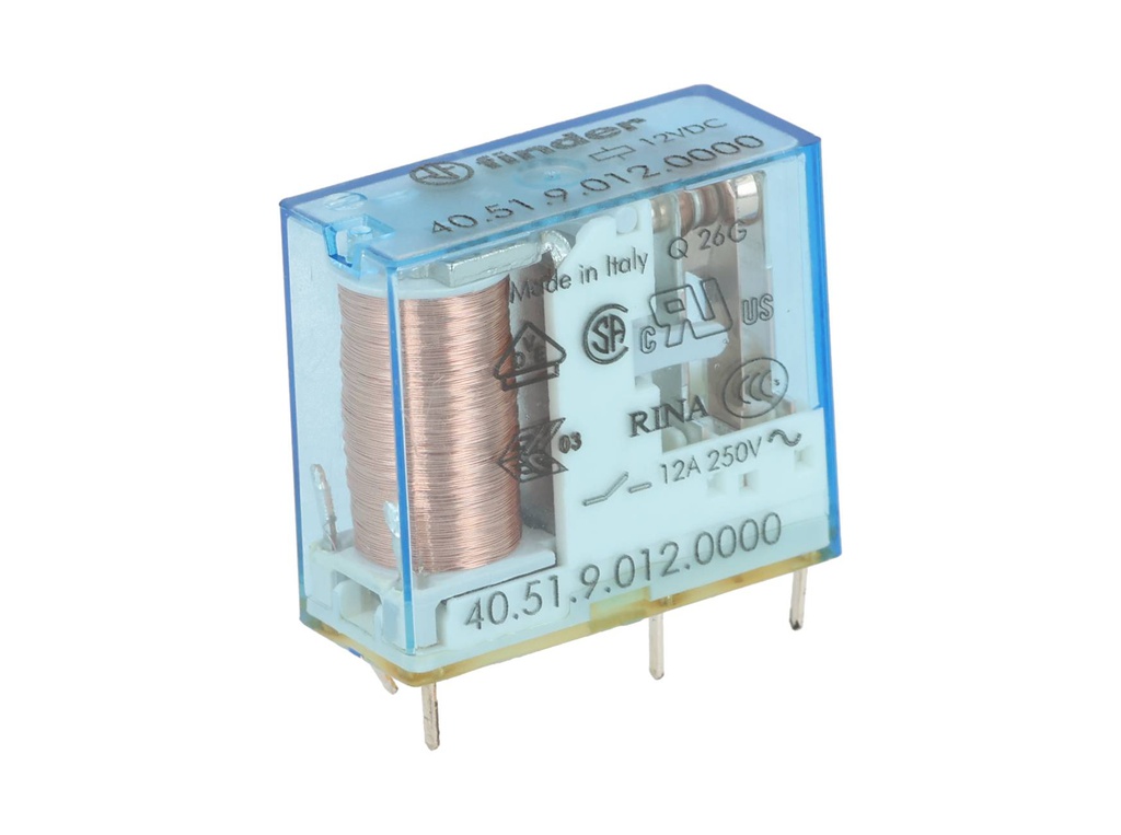 405190120000 — RELE P/CI 12VCD 1P2T 10AMP.