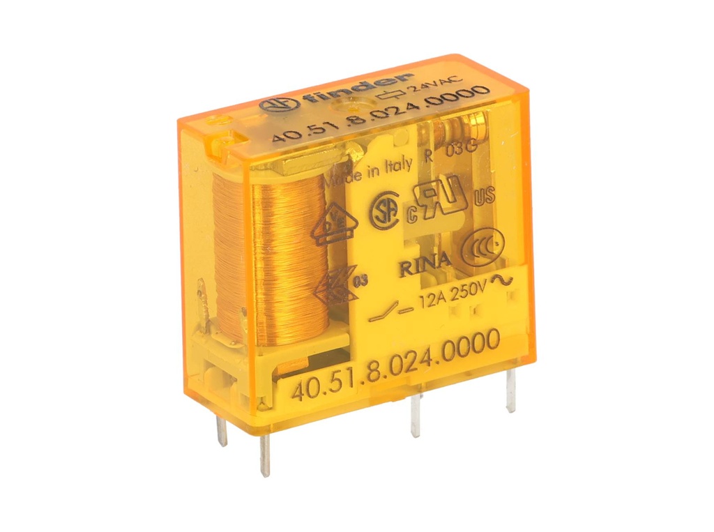 405180240000 — RELE P/CI 24VCA 1P2T 10AMP.
