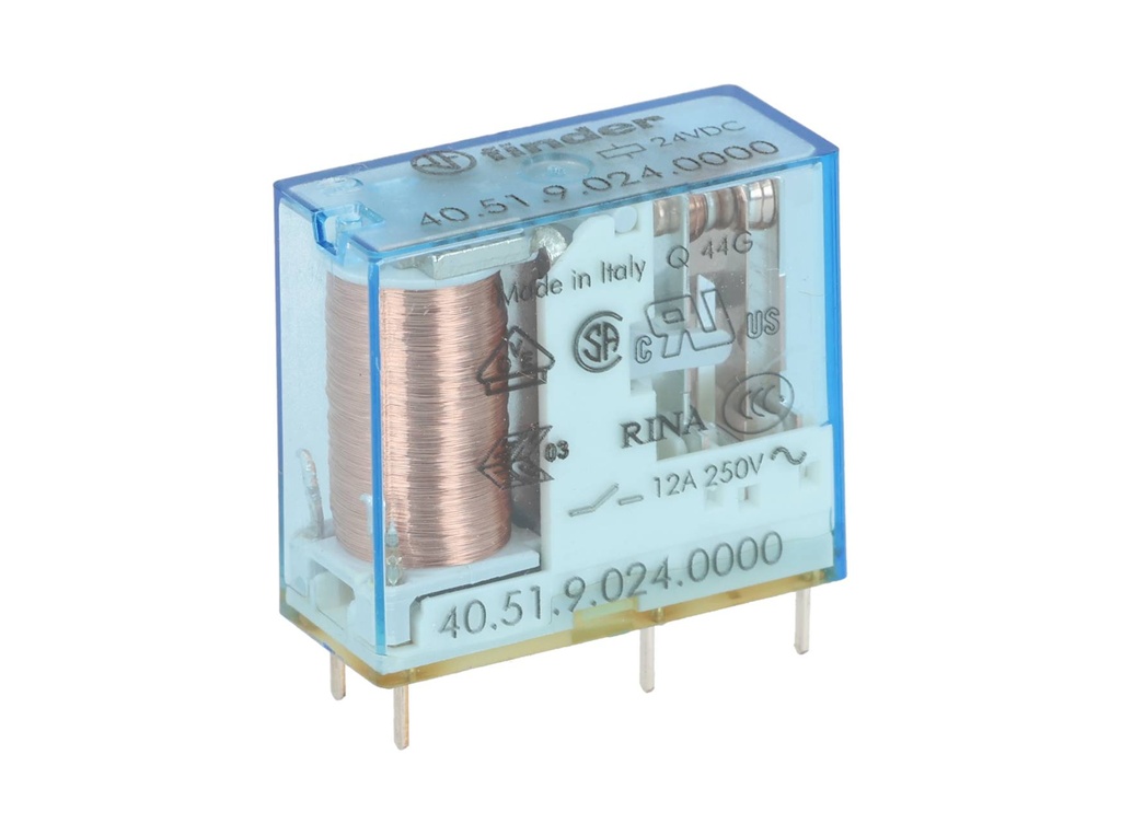 405190240000 — RELE P/CI 24VCD 1P2T 10AMP.