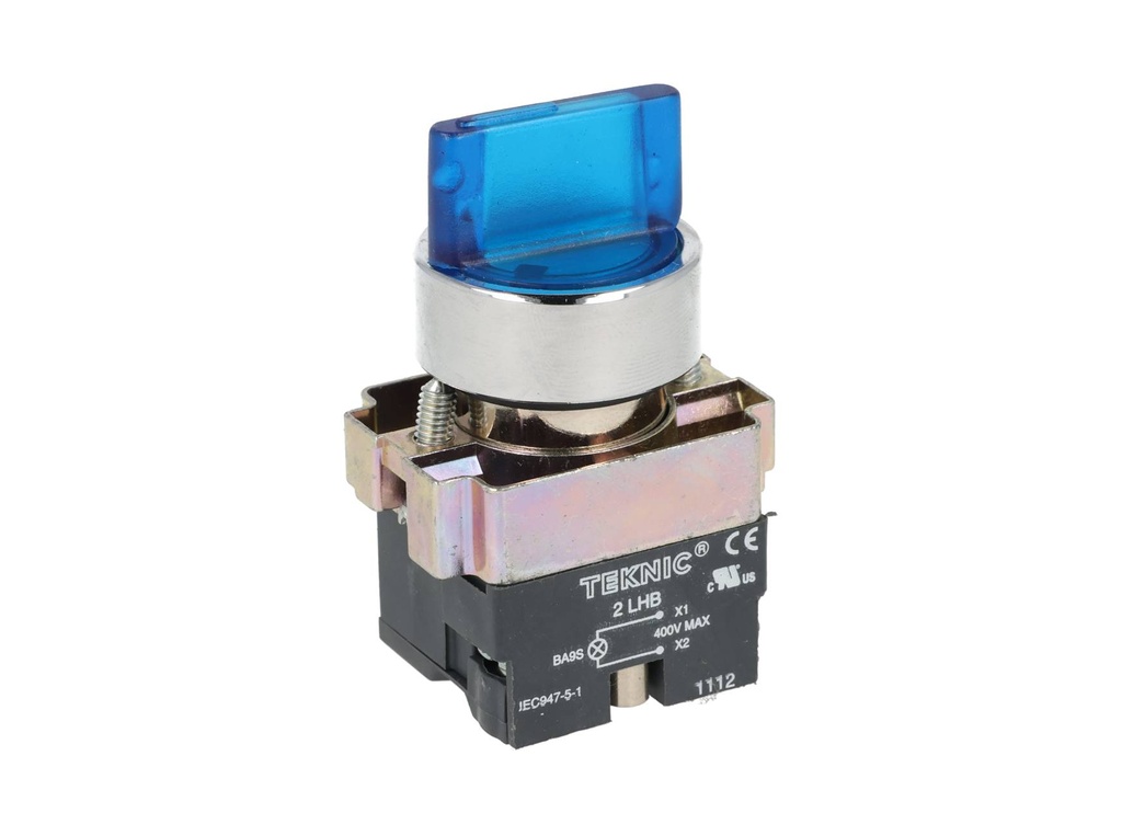 2ASL6LB-4-400 — SELECTOR ILUMINADO 3POS.CON RET.NO INCLUYE LED 6, 12, 24, 48, 110, 230VACON CD #MCB96*** (***=VO) 