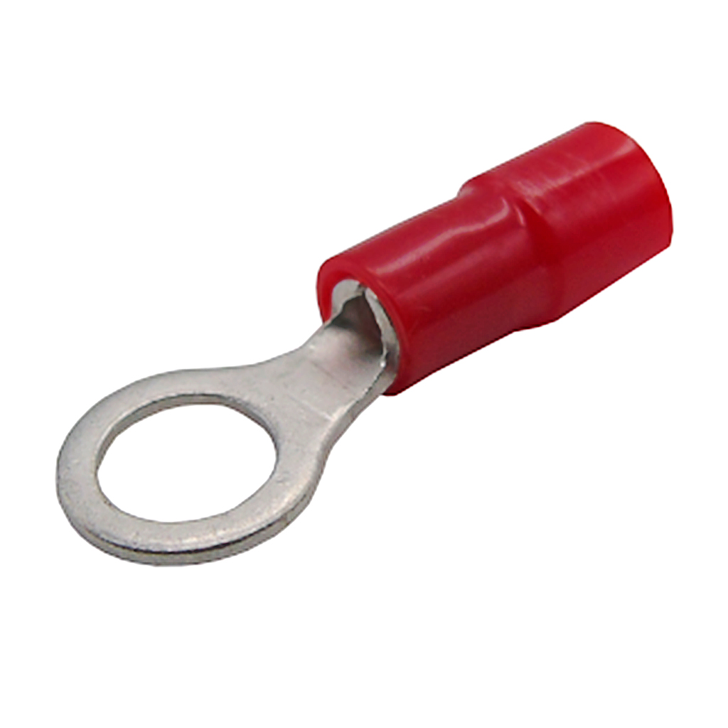 V70RK004005 — TERMINAL AISLADA TIPO OJILLO/ANILLO AWG20-16, INTERIOR 0.21 (5.3mm) , EXTERIOR 0.31 (8mm) ROJO