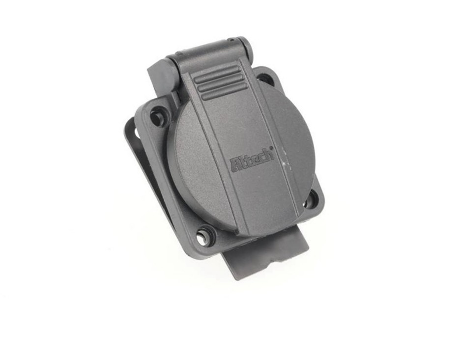 AL12500 — TOMA CORRIENTE COLOR NEGRO MONTAJE PANEL