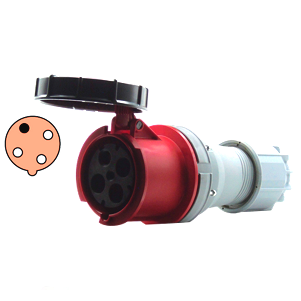 K43S45 — TOMA TIPO GLANDULA 63AMP 440-460V 3P+T, IP67