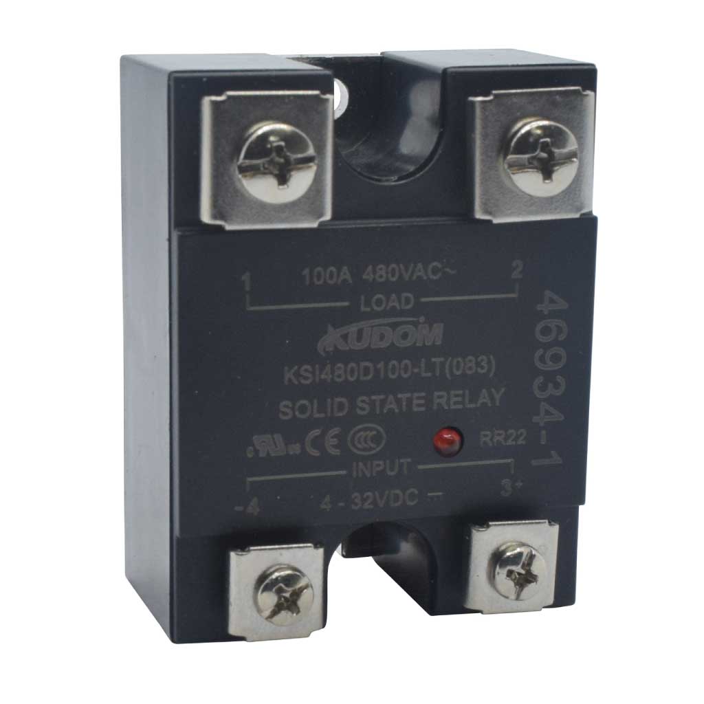 KSI480D100-LT — RELEVADOR ESTADO SÓLIDO 100A/480VCA VOLT CONTROL 4-32VCD, CRUCE POR CERO, CON LED INDICADOR, DOBLE SCR