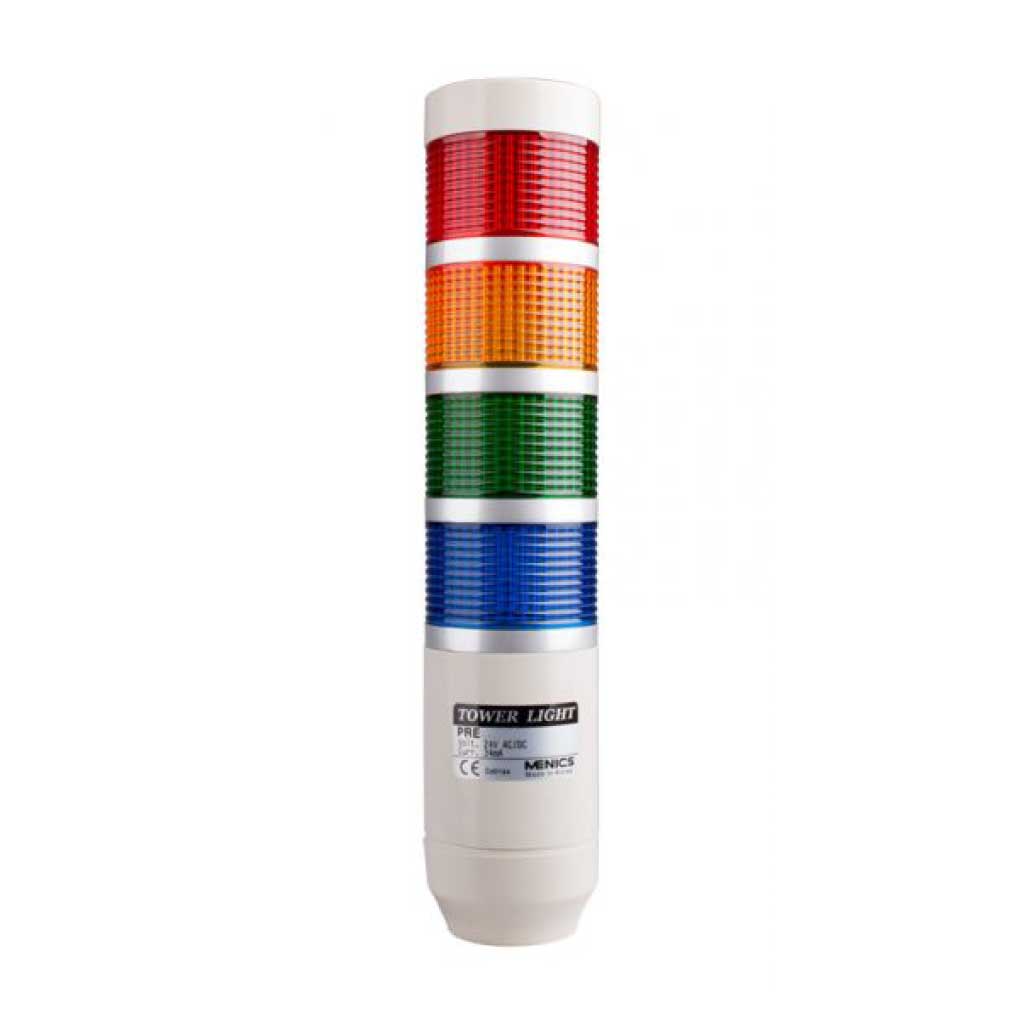 PREF-410-4 — TORRETA IND 4 COLORES 56mm 120VCA CON FLASH